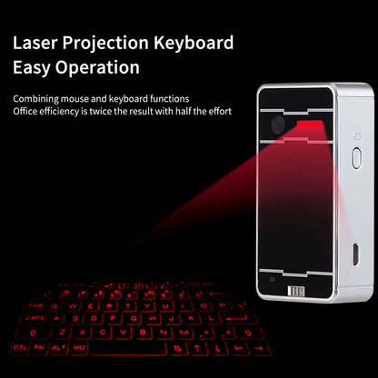 Portable Bluetooth Virtual Laser Keyboard Wireless Projection Mini Touch Keyboard for Computer Mobile Phone with Mouse Function