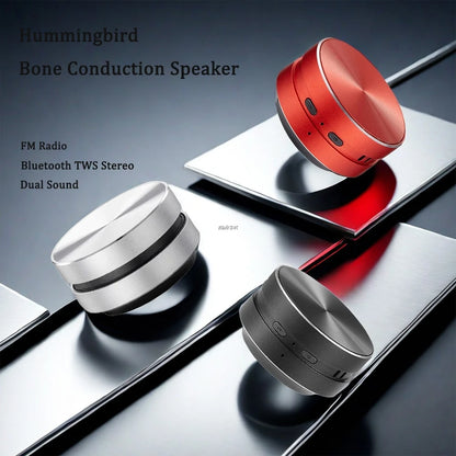 2025 Hot Bone Conduction Speaker Bluetooth-Compatible TWS Wireless Stereo Sound Hummingbird Speaker with FM Radio Dropshipping